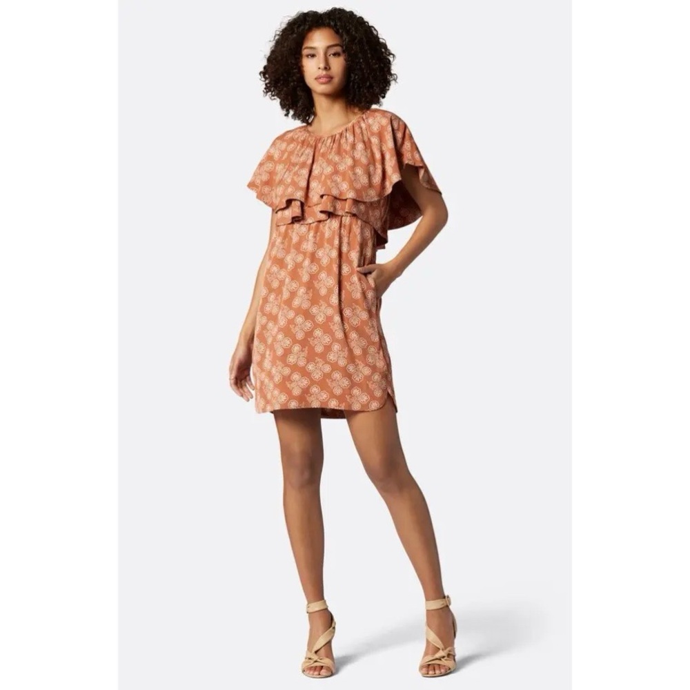 Joie Georgia Ruffle Floral Sierra Bleached Sand Dress NWT Small $328